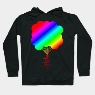 Rainbow Party Balloons Silhouette Hoodie